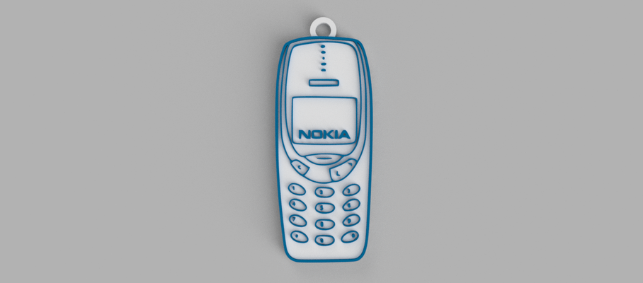 nokia logo cell phone keychain - pendant earrings 3d print model - Mito3D