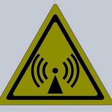 nicht-ionisierende Strahlung, Warnung Schild Kunst Anzeichen logos sign radio - Strahlung nicht ionisierende 3d print model - Mito3D