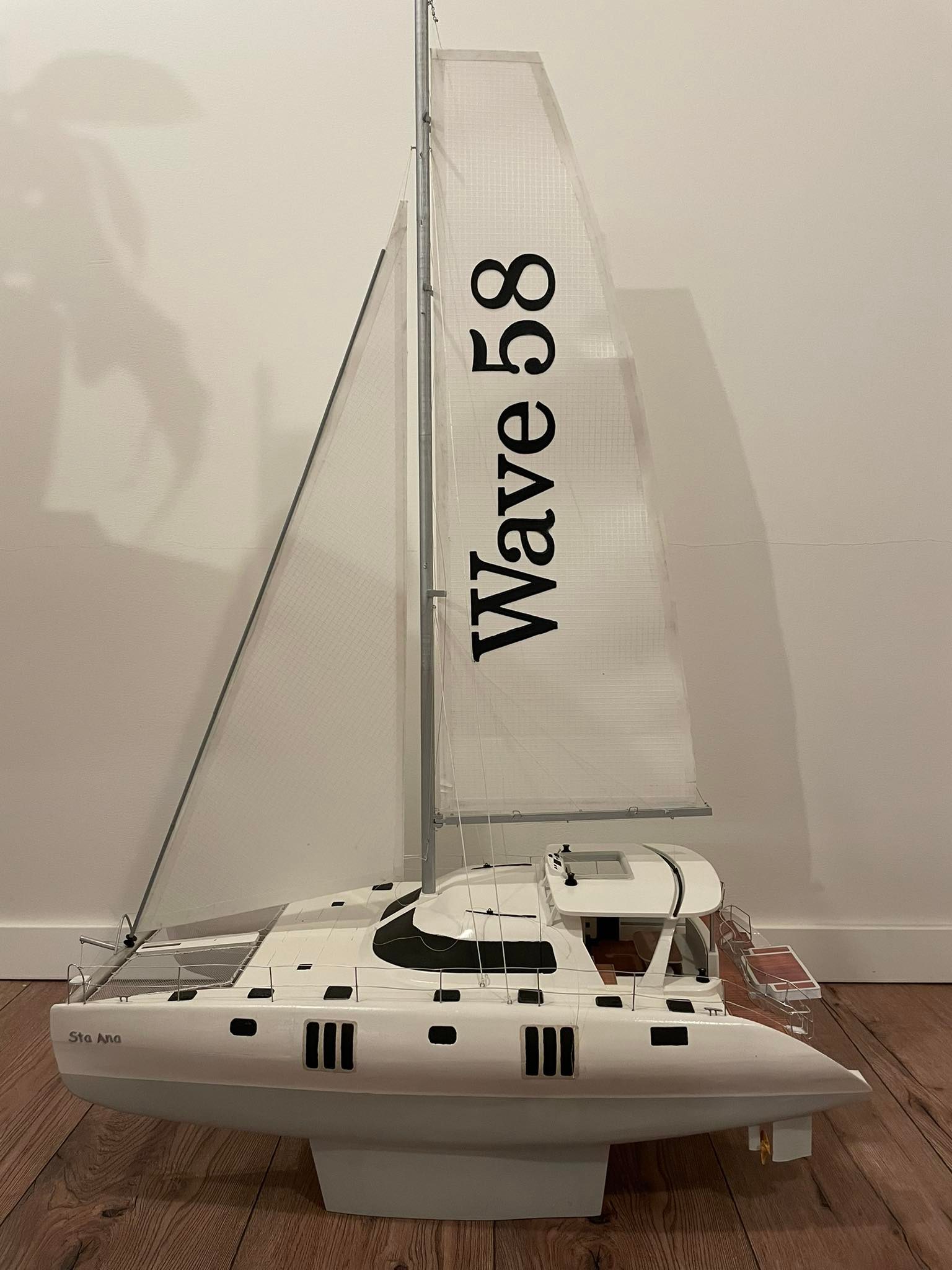 non rc andare in barca catamarano modello onda 58 sta ana vela 3D print model - Mito3D