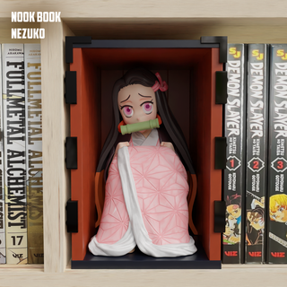 rincón libro nezuko kimetsunoyaiba kimetsu tanjiro anime figura miniatura rinconcito manga demonio 3d print model - Mito3D