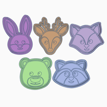 nordic animals kit x5 cookie cutter pack bear raccoon deer rabbit fox animal jungle sharp cookies moulds stamps design fondant mass kitchen drawing bookmark stamp 3d print model - Mito3D