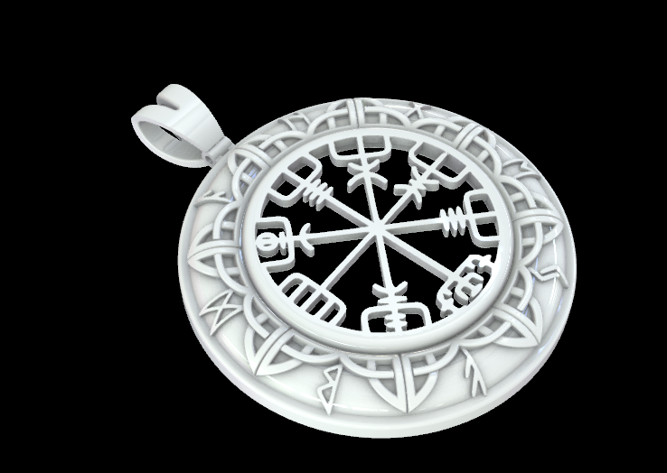 nórdico pingente runas Deus mitologia colar Asgard ouro 3D print model - Mito3D