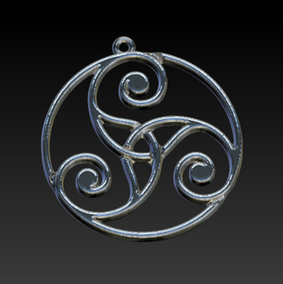 nórdico símbolo pingente pendente céltico arte joalheria Garoto menina 3d print model - Mito3D