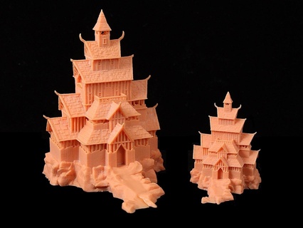 nordic wooden temple house church wood viking 3d print model - Mito3D