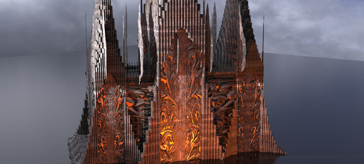 norse gods engraved dark tower 3 city castle cathedral complex ancient picoftheday monument history middle architectural fantasy church building bloodbourne game street 3d print model - Mito3D