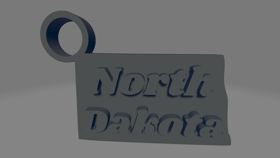 north dakota keychain keys usa america united states state souvenir american fargo bismarck grand forks 3d print model - Mito3D