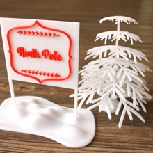 pólo norte a casa árvore branco northpole natal ornamento neve santa 3d print model - Mito3D