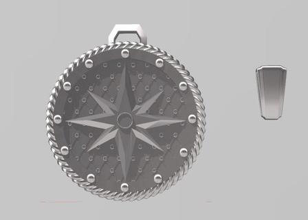 north star pendant jewel medallion 3d print model - Mito3D