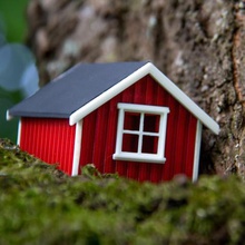 norwegian house rorbu home norway fishing hus red grey trip norge norwege miniature architecture mock-up decoration lofoten modeling realistic reality remembrance 2018 sea mountain rornued shack little one white village gift 3d print model - Mito3D