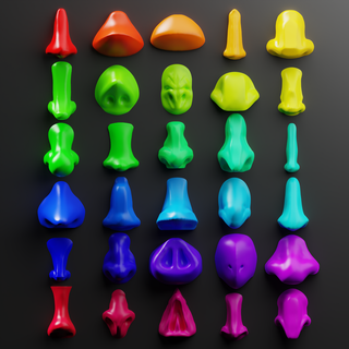 nose machine 30 models blockout characters face head 3d print model - Mito3D