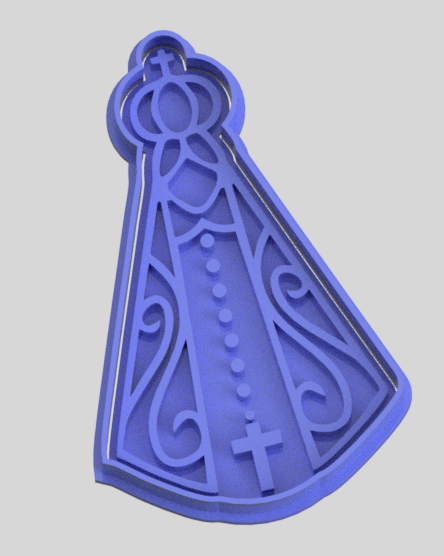 nossa senhora aparecida cookie cutter santa maria 3D print model - Mito3D