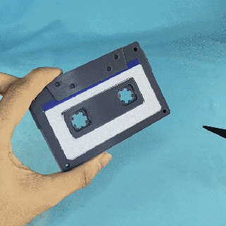 nostalgia casette tape figet toy fidget analog retro music cassette deck playback recording compact portable boombox mixtape walkman magnetic stereo sound culture audio head 3d print model - Mito3D