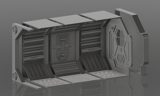 nostromo corredor xenomorfo diorama estrangeiro alienígenas nave espacial edifícios estruturas 3d print model - Mito3D