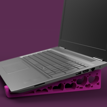 taccuino titolare supporto gadget stand computer portatile netbook cuore cuori voronoi 3d print model - Mito3D