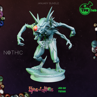 nothic analyzing ttrpg rpg tabletop miniature miniatures d&d dnd dungeons dragons fantasy monster 3d print model - Mito3D