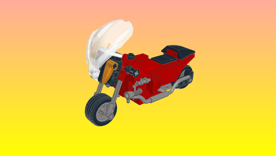 notlay Lego bisiklet model 403 tuğla tasarımcı motosiklet 3d print model - Mito3D