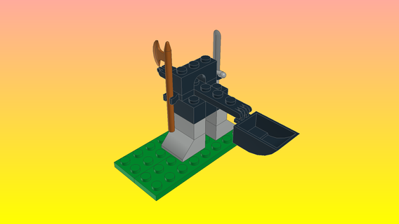 Notlego Lego Katapult Modell 2890 Backstein Designer 3d print model - Mito3D