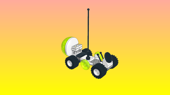notlego Lego lunare rover modello 503 macchina mattone progettista 3d print model - Mito3D