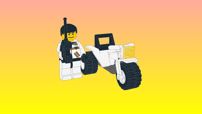 notlego lego motorrad modell 106 backstein designer 3d print model - Mito3D