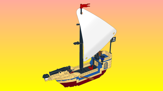 notlego Lego pirata nave modello 304 mattone progettista pirati 3d print model - Mito3D