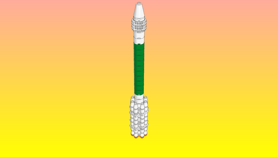 Notlego Lego Rakete Modell 512 Backstein Designer 3d print model - Mito3D