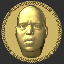 célèbre gros médaillon pendentif 3d impression prêt stl obj bijoux Tupac Shakur rappeur rap biggie célébrité jay espionner dogg Eminem Kanye Ouest Travis 3d print model - Mito3D