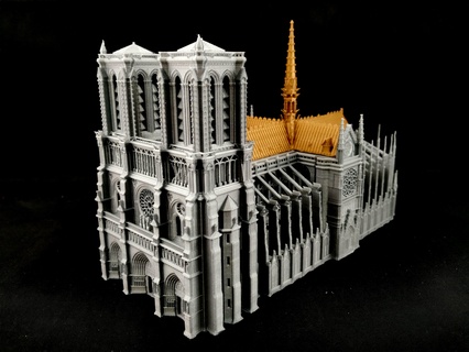 notre dame París catedral gótico medieval templo torre francés Francia Iglesia castillo basílica dama notredame 3d print model - Mito3D