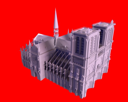 notre dame church paris france french 3d print model - Mito3D