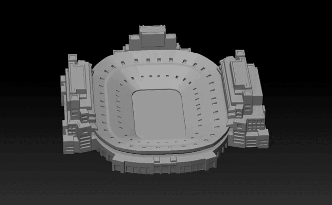 notre dama estadio fútbol rugby americano 3d print model - Mito3D