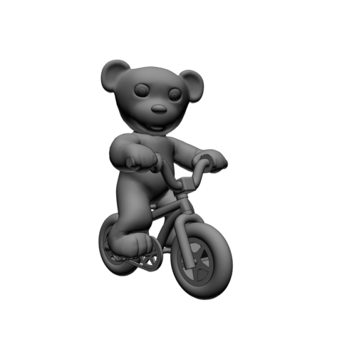 nounours velo bmx divers figurine ours en peluche vélo 3D print model - Mito3D