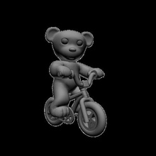 nounours velo bmx divers figurine ours en peluche vélo 3d print model - Mito3D