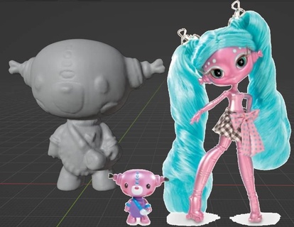 novi stars mae tallick pet replacement - 8-bit novistars doll custom accessory 3d print model - Mito3D