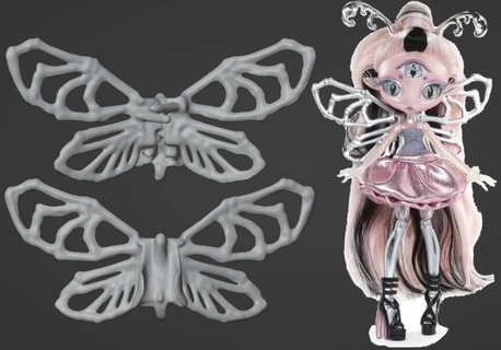 novi estrellas Vera entrenado alas reemplazo muñeca personalizado accesorio ooak 3d print model - Mito3D