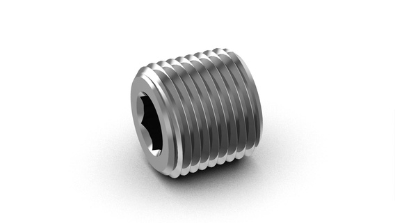 npt tubo enchufe 3 8 maleficio Allen llave cabeza adecuado masculino industrial mecánico tornillo 3d print model - Mito3D