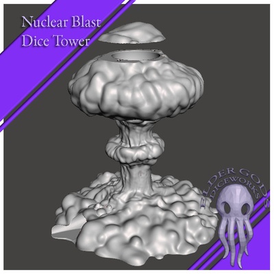 nuclear blast dice tower atom bomb mushroom cloud 3d print model - Mito3D