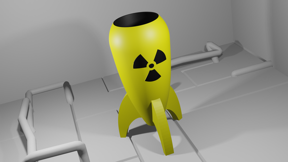 nuklear Bombe Stift Halter Unterstützung Gadget Schreibtisch Organisation Militär 3d print model - Mito3D