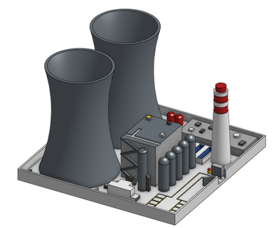 nuclear coal power plant Architecture model 3d print model - Mito3D