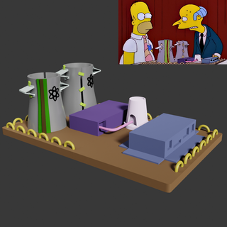 nükleer güç bitki model Simpsons Homer yanıklar tv tilki Disney star dizi bart açıklamak kopya fanart Sanat düşük poli 3d print model - Mito3D