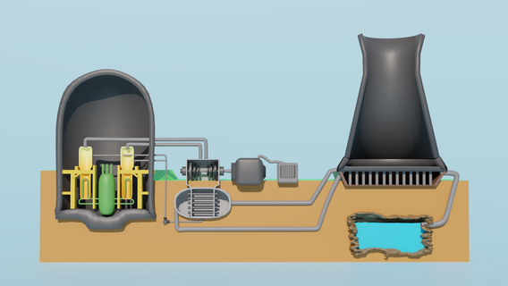 nucleare energia pianta modello scuola rifiuto fisica chimica 3d print model - Mito3D