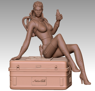 nuka cola girl wasteland fallout miniatures statue figures 3d print model - Mito3D
