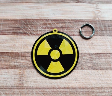 nuke atom keychain two-sided atomowy brelok dwustronny bomb keychains 2sided twosided many colors twocolors prusa 3d print model - Mito3D