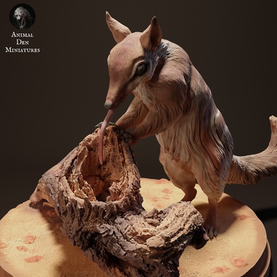 numbat eating animal companion anteater rodent wild wildlife creature realistic sculpture figurine figure miniature grassland desert 3d print model - Mito3D