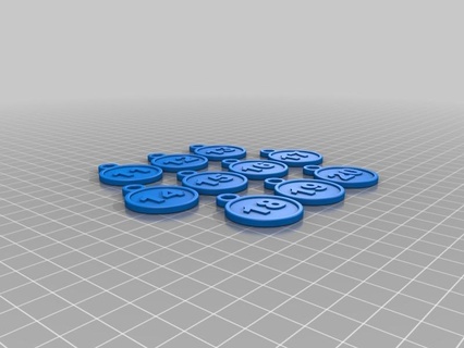 number 11 20 keychain 3d keychains numbers 3d print model - Mito3D