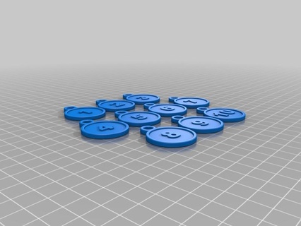 number 1 10 keychain 3d keychains numbers 3d print model - Mito3D