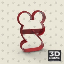 número 2 Mickey corte galletas Galleta cortador 3d print model - Mito3D