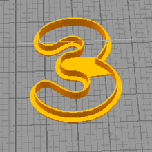 number 3 cookie cutter 3d print model - Mito3D