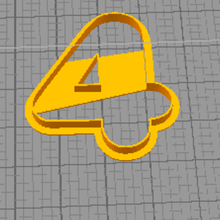 number 4 cookie cutter 3d print model - Mito3D