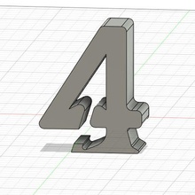 nombre 4 art vierge numéro 3d print model - Mito3D