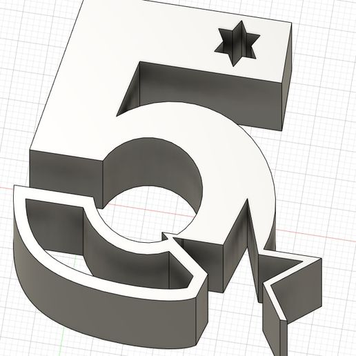 nombre 5 art amusant Nombres 3D print model - Mito3D