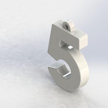 number 5 keychain 3d print model - Mito3D